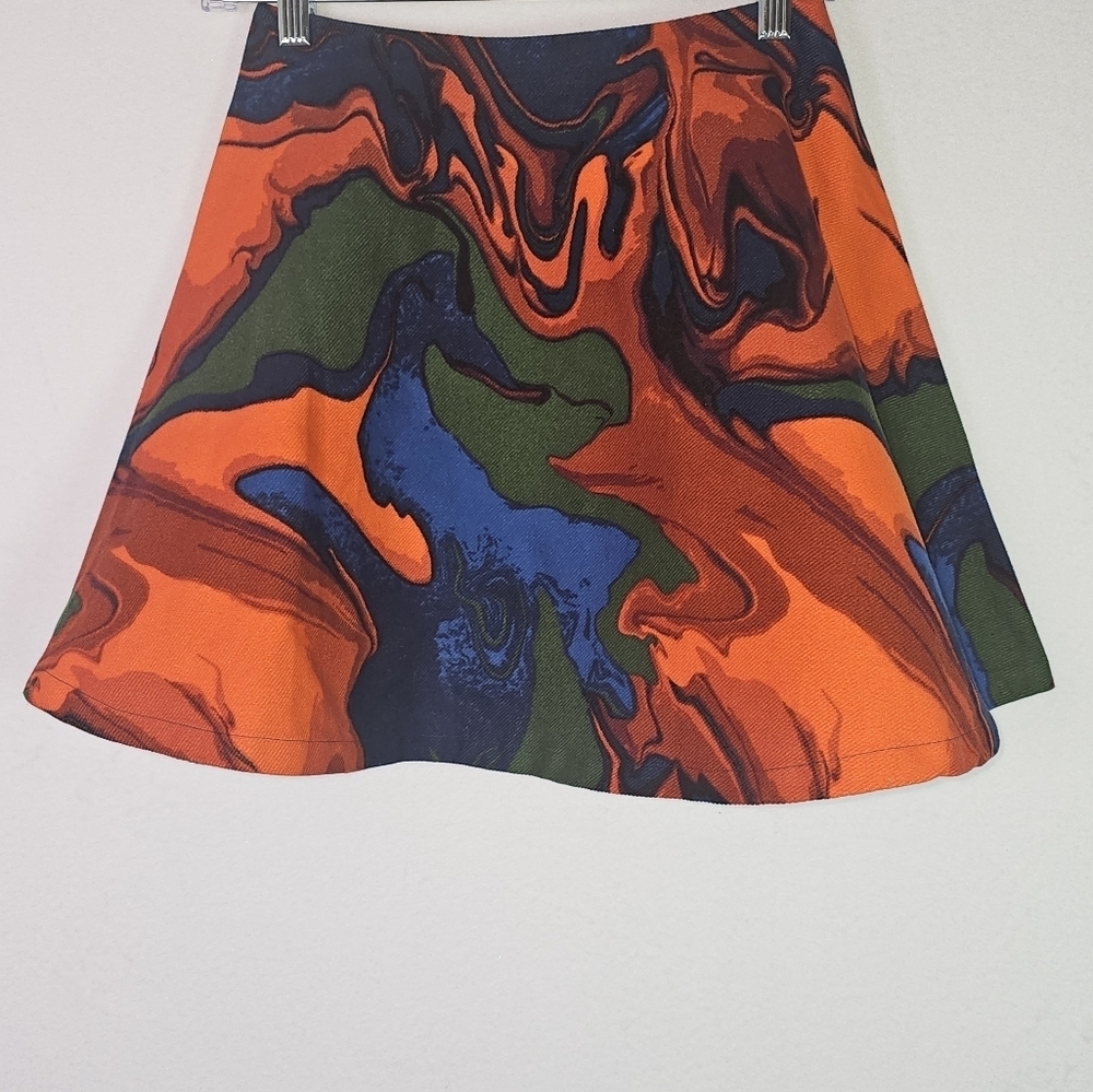 Kate Spade Let Loose! Abstract Print A-Line Mini Skirt 100% Cotton,Sz S
